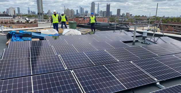 Solar panels fitted on One Oval Square