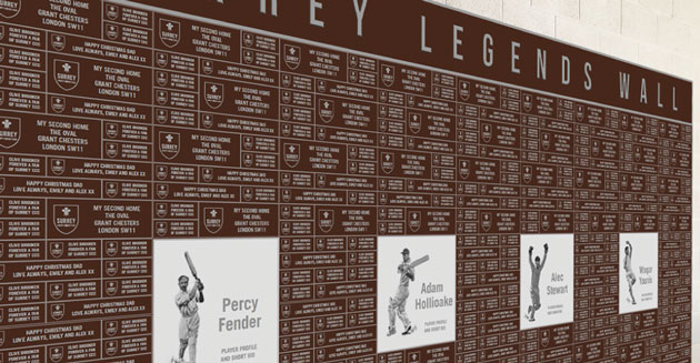 Get your name on The Kia Oval Legends’ Wall