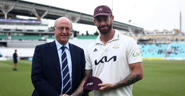 Jordan Clark receives his Surrey County Cap