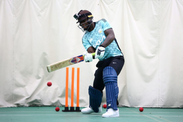 LONDON, ENGLAND - NOVEMBER 09: Boxer Isaac Chamberlain visits The Kia Oval to try his hand at cricket after being announced as an ambassador for The ACE Programme at The Kia Oval on November 09, 2022 in London, England. (Photo by Ben Hoskins/Getty Images for Surrey CCC)