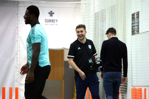 LONDON, ENGLAND - NOVEMBER 09: Boxer Isaac Chamberlain visits The Kia Oval to try his hand at cricket after being announced as an ambassador for The ACE Programme at The Kia Oval on November 09, 2022 in London, England. (Photo by Ben Hoskins/Getty Images for Surrey CCC)