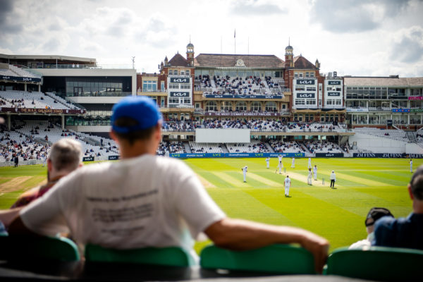 General view of the Kia Oval during the second session of the LV Insurance County Championship match between Surrey and Hampshire at The Kia Oval, Kennington