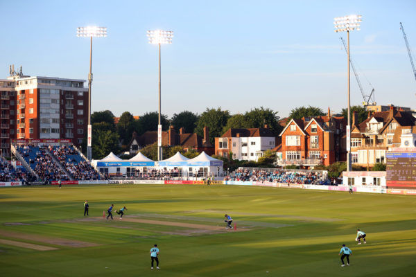 HOVE, ENGLAND - JUNE 23: A general view of the T20 Vitality Blast match between Sussex Sharks and Surrey at the 1st Central County Ground on June 23, 2022 in Hove, England. (Photo by Bryn Lennon/Getty Images)