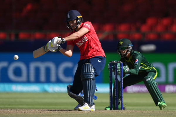 CAPE TOWN, SOUTH AFRICA - FEBRUARY 21: Nat Sciver-Brunt of England plays a shot during the ICC Women's T20 World Cup group B match between England and Pakistan at Newlands Stadium on February 21, 2023 in Cape Town, South Africa. (Photo by Mike Hewitt/Getty Images)