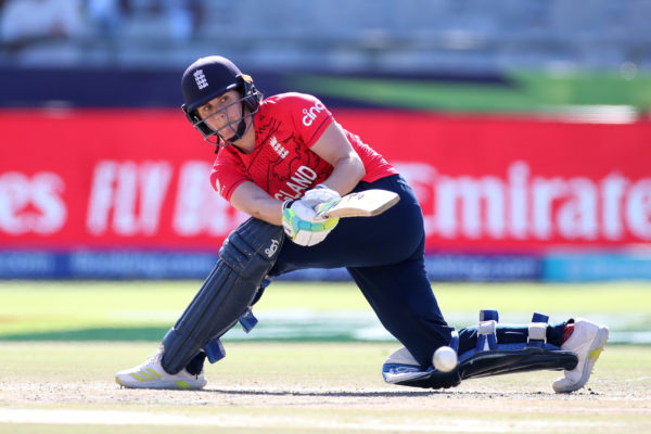 CAPE TOWN, SOUTH AFRICA - FEBRUARY 21: Nat Sciver-Brunt of England plays a shot during the ICC Women's T20 World Cup group B match between England and Pakistan at Newlands Stadium on February 21, 2023 in Cape Town, South Africa. (Photo by Jan Kruger-ICC/ICC via Getty Images)