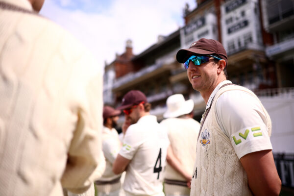 Surrey v Hampshire - LV= Insurance County Championship LONDON, ENGLAND - APRIL 15: Dan Worrall of Surrey looks on during the LV= Insurance County Championship Division 1 match between Surrey and Hampshire at The Kia Oval on April 15, 2023 in London, England. (Photo by Ben Hoskins/Getty Images for Surrey CCC)