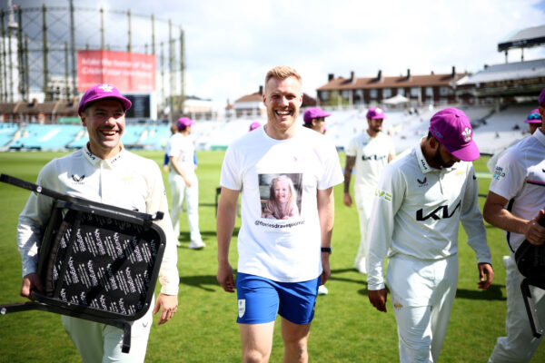 LONDON, ENGLAND - MAY 11: Matt Dunn of Surrey looks on ahead of the LV= Insurance County Championship Division 1 match between Surrey and Middlesex at The Kia Oval on May 11, 2023 in London, England. (Photo by Ben Hoskins/Getty Images for Surrey CCC)