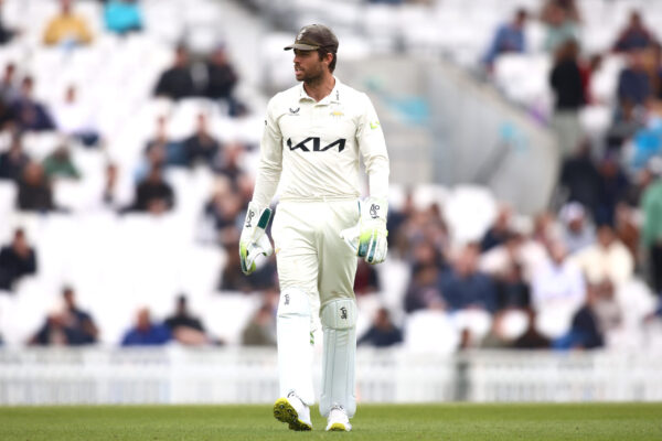 LONDON, ENGLAND - MAY 13: Ben Foakes of Surrey looks on during the LV= Insurance County Championship Division 1 match between Surrey and Middlesex at The Kia Oval on May 13, 2023 in London, England. (Photo by Ben Hoskins/Getty Images for Surrey CCC)