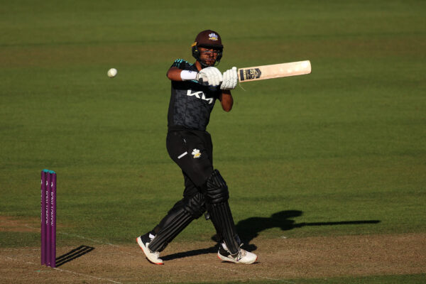 Surrey v Warwickshire - Royal London Cup LONDON, ENGLAND - AUGUST 07: Yousef Majid of Surrey in action during the Royal London Cup match between Surrey and Warwickshire at The Kia Oval on August 07, 2022 in London, England. (Photo by Ben Hoskins/Getty Images for Surrey CCC)