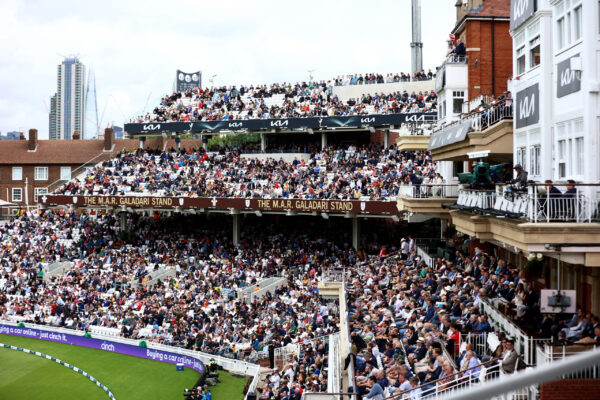LONDON, ENGLAND - JULY 31: A general view during day five of the LV= Insurance Ashes 5th Test Match between England and Australia at The Kia Oval on July 31, 2023 in London, England. (Photo by Ben Hoskins/Getty Images for Surrey CCC)