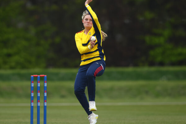 BECKENHAM, ENGLAND - APRIL 27: Ryana Macdonald-Gay of South East Stars during the Rachael Heyhoe Flint Trophy match between South East Stars and Central Sparks at the Kent County Cricket Ground on April 27, 2024 in Beckenham, England. (Photo by Ben Hoskins/Getty Images for Surrey CCC)