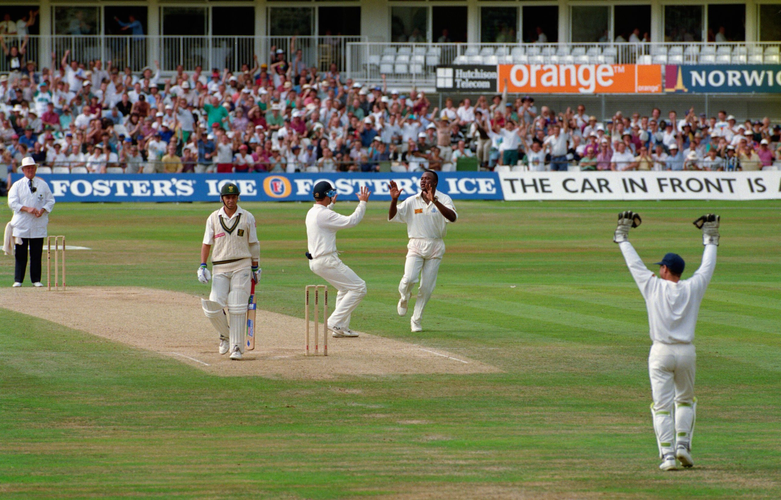Devon Malcolm takes 9/57 against South Africa in 1994