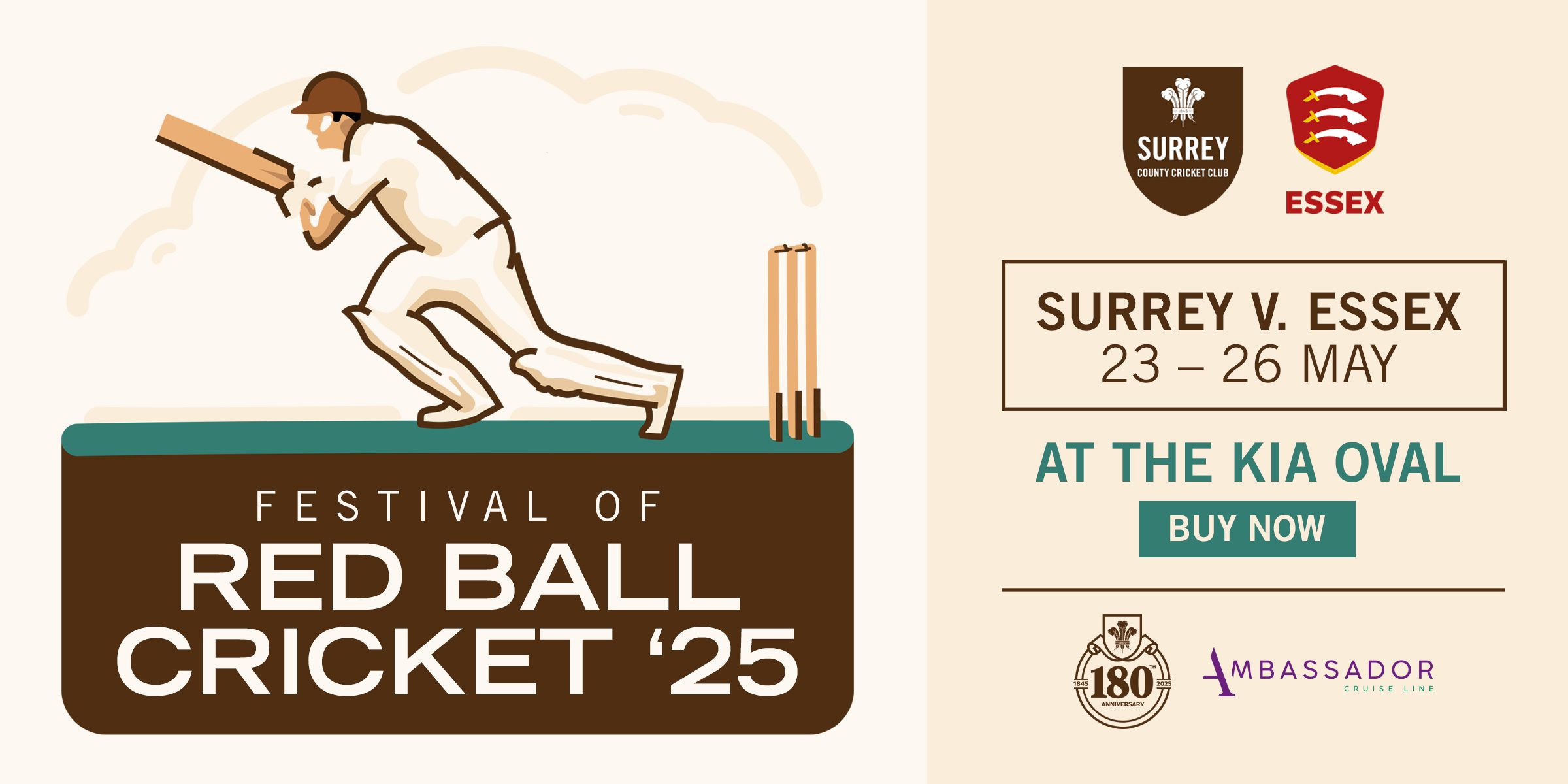 Details confirmed for Surrey’s 2025 Festival of Red Ball Cricket