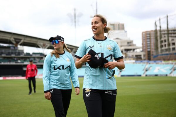 Surrey v Durham Cricket - Vitality Blast Women LONDON, ENGLAND - JUNE 08: Tash Farrant of Surrey during the Vitality Blast Women's match between Surrey and Durham Cricket at The Kia Oval on June 08, 2025 in London, England. (Photo by Ben Hoskins/Getty Images for Surrey CCC)