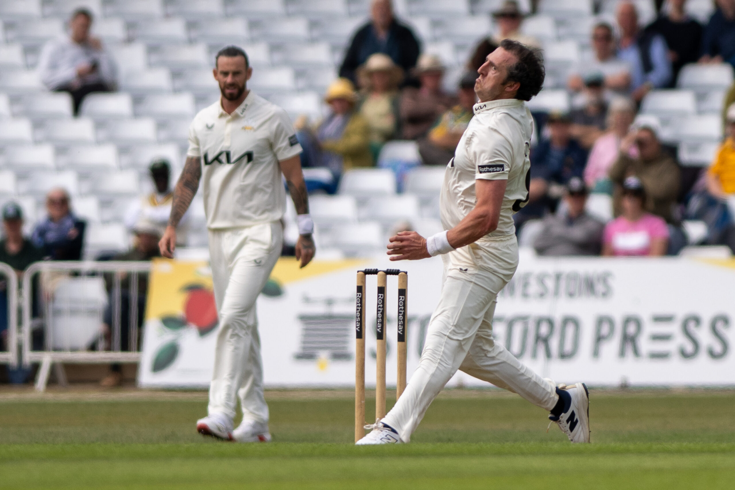 Dan Worrall takes five wickets on intriguing first day